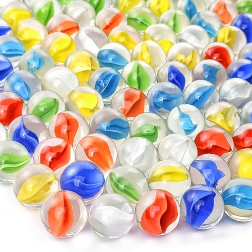 200PCS Glass Marbles,Marbles Bulk Marble Collection Cat Eye Marbles Mix 4 Colors 16mm for Marble Game Chinese Checkers Crafting & Home Decoration