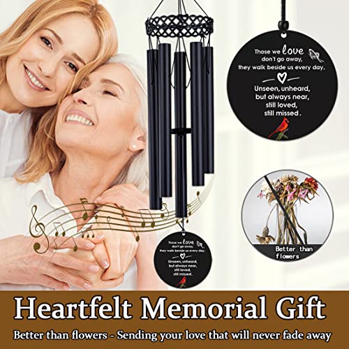 Image of Cardinal Memorial Wind Chimes for Outside,Sympathy Windchime for Loss of Loved One,Sympathy Memorial Gifts in Memory of Mother Father Mom Husband Dad Son,Bereavement Wind Chimes Outdoor Deep Tone