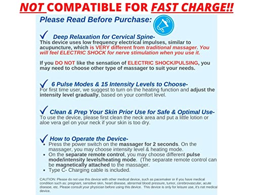 Alicorn Pulse Smart Neck Massager With Heat Intelligent Smart Massager Pulse Tens (White) Portable Wireless Cordless Heated Deep Tissue Trigger Point With Remote Control, Relax Soothing Therapy Travel #TOP1