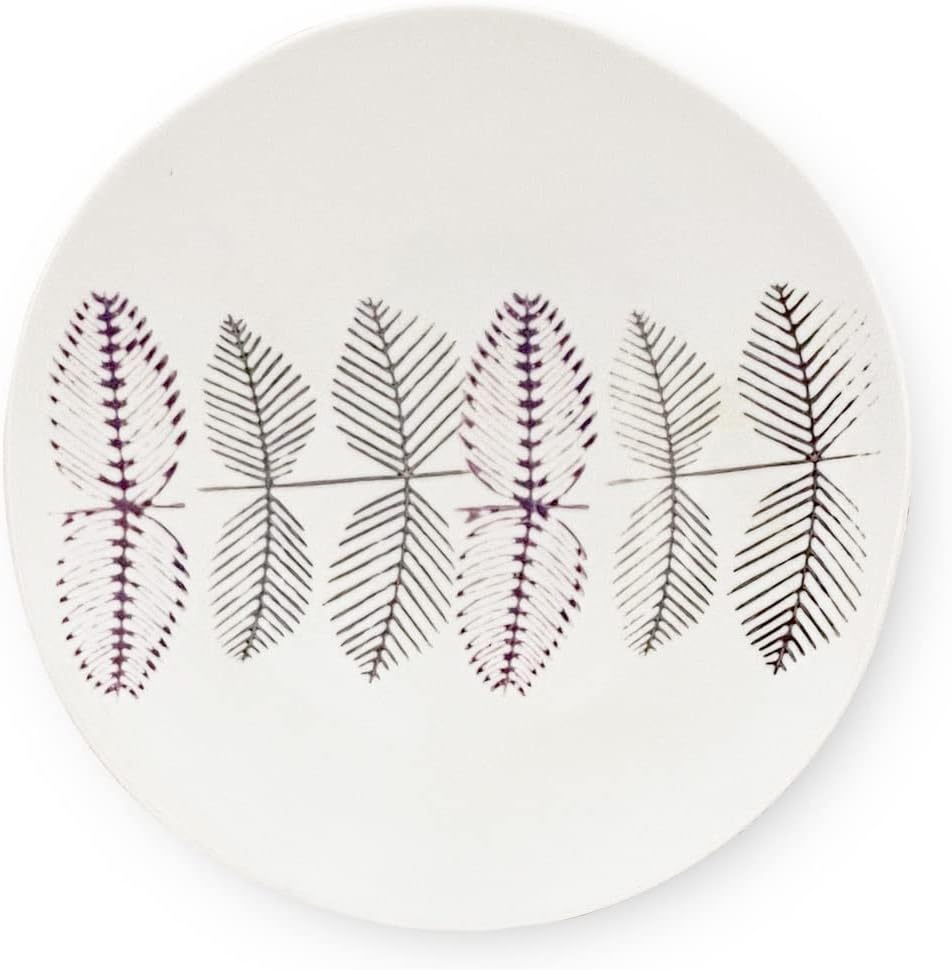 J-kitchens 373157 Dessert Plate, M, Hasami Yaki, Made in Japan, Diameter 6.5 x Height 0.7 inches (16.5 x 1.8 cm), Leaf Pattern, Brown