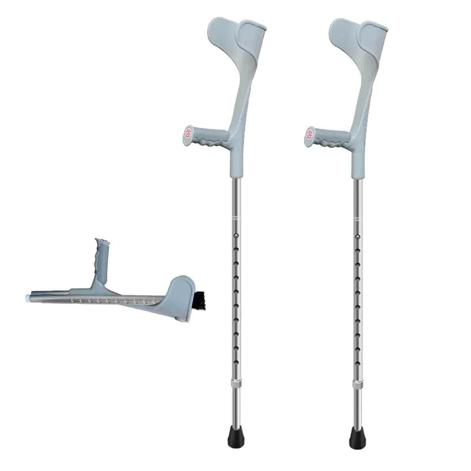 Muletas Plegables para Antebrazo, Muletas Ajustables para Hombre, Muletas para Caminar para Mujer, Muletas Ortopedicas para Niños (Color : Silver, Size : 2counts)