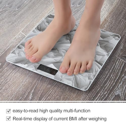 Báscula digital para baño estilo papel arrugado miniatura 5