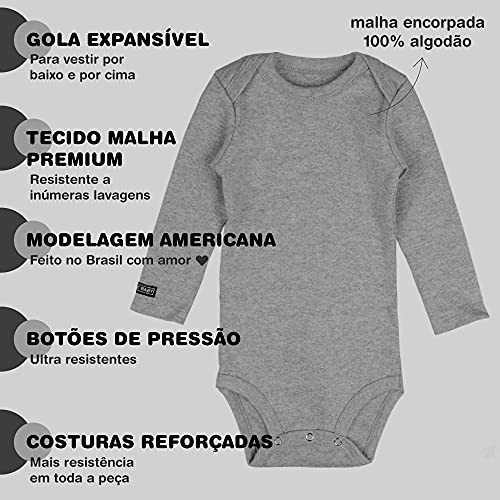 Conjunto Body e Calça Neutro Menino Menina Bebe Modelagem Carters Algodão Prime (3 Meses (0-3 M), Co