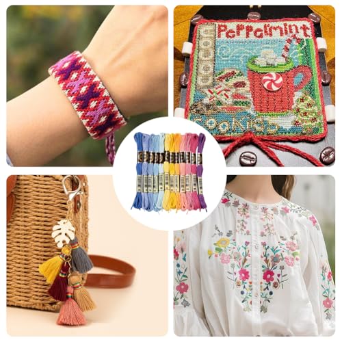 image for CABODYALS 12 Skeins 105 Yards Variegated Embroidery Thread Floss Cross