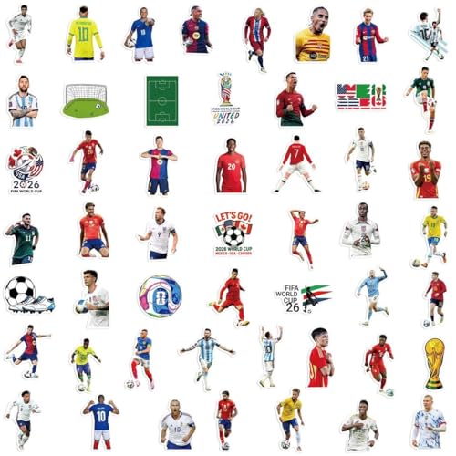 100PCS Soccer Stickers Stickers Vinyl Football Decals Soccer Gifts for Water Bottle Helmets Scrapbook Teens Adults