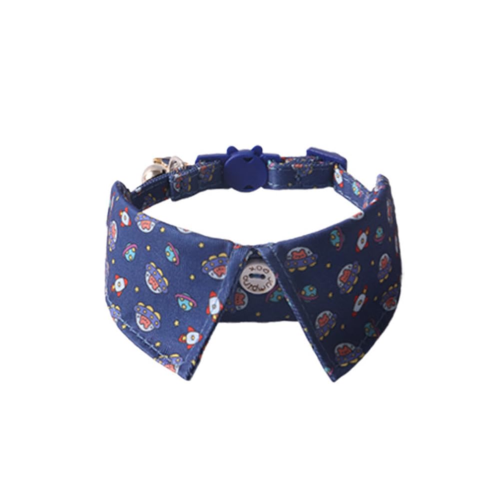 BT Bear Cute Style Small Dog Collar with Bell Adjustable Quick Release Cat Collars for Small Dogs Puppy,Dark Blue - Image 2