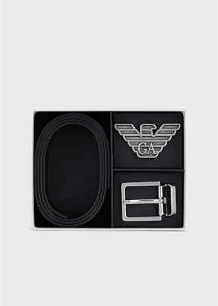 Emporio Armani 2 Buckles Belt Set Black Y4S270 YLP4X One Size Black