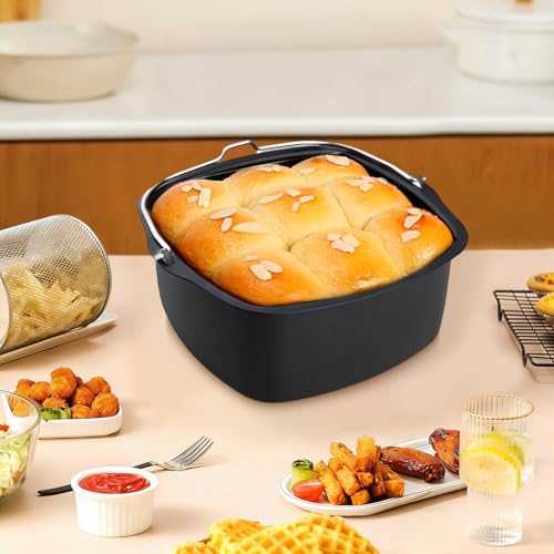 Kuchenform, 16.5 x 7cm Kuchenfass Pizza Pfanne Runde Backform, Antihaft Backform Brot Kuchen Korb Luftfritteuse Zubehör Eisenfritteuse Fassform für Heißluftfritteuse HD9925 HD9860 HD9905 0118