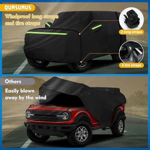 Image of QUNSUNUS 6 Layer SUV Car Cover for Bronco 4 Door Car Cover Waterproof All Weather 210D Windproof Fit for Bronco 2021 2022
