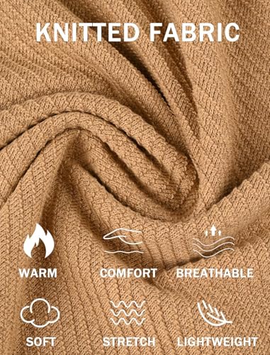 BAYAMO Mens Polo Sweater V Neck Long Sleeve Pullover Sweater Casual Knit Textured Sweater Khaki XXL — view 6