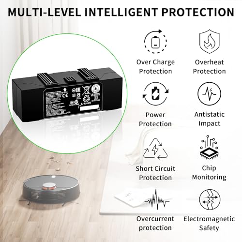Image of 6000mAh ABL-F for iRobot Battery Replacement for iRobot Roomba j7 j7+ i8 i8+ e5 e6 i3 i3+ i4 i5 i6 i7 i7+ 7150 7156 7158 7550 7558 3150 3550 3556 e5152 14-df 15-cs e5154 e5158 6198 e6198 Series Black