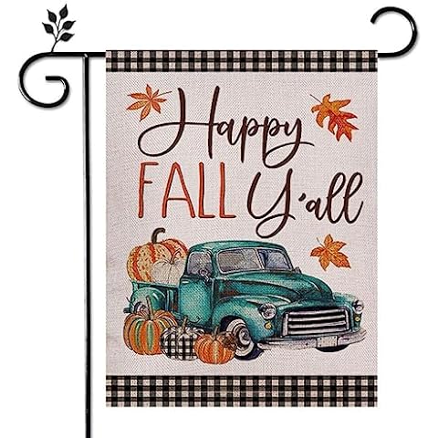 Eiazuiks Fall Welcome Garden Flag Floral Thankgiving Double Sided Vertical Rustic Farmhouse Yard Seasonal Holiday Outdoor Decor 12×18 Inch EF146 Cover