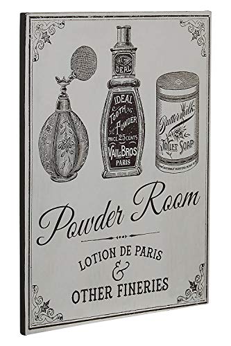 Premier Housewares 2800765 Powder Room Wall Plaque - Grey 1x20x25 cm steampunk buy now online