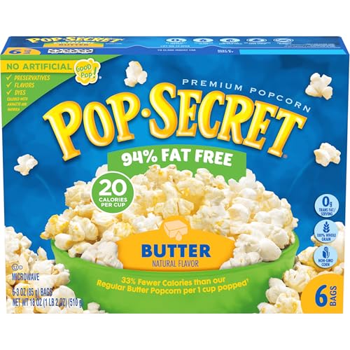 Image of Pop Secret 94% Fat Free Butter Popcorn, 6 Count Boxes (Pack of 6)