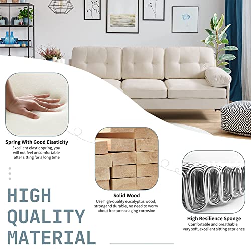 Leisland 79" Modern Sectional Sofa Couch For Living Room, Small Couches For Small Spaces, Chenille L Shaped Sofas With Solid Wood Frame, Detachable Cover, Attached Armrest, Easy To Install(Beige) #TOP4