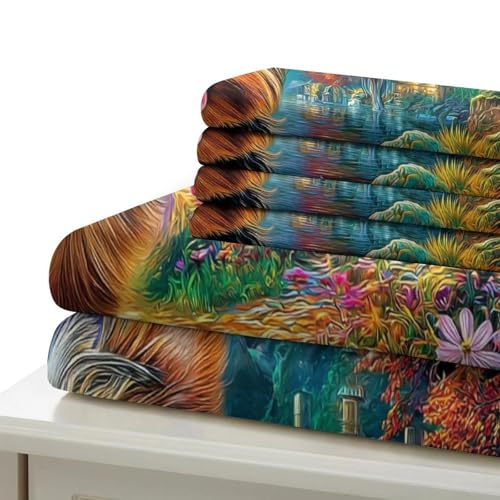 Housse de couette Westie 260x220 cm avec ses deux taies d'oreiller pour lit super king size