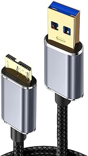 Hard Drive Cable, 0.5M USB 3.0 Type A to Micro USB B Cable, Portable External Super Speed USB 3.0 Micro B Lead Compatible with Western, Seagate Expansion, Toshiba Canvio, Samsung Note3 and Galaxy S5