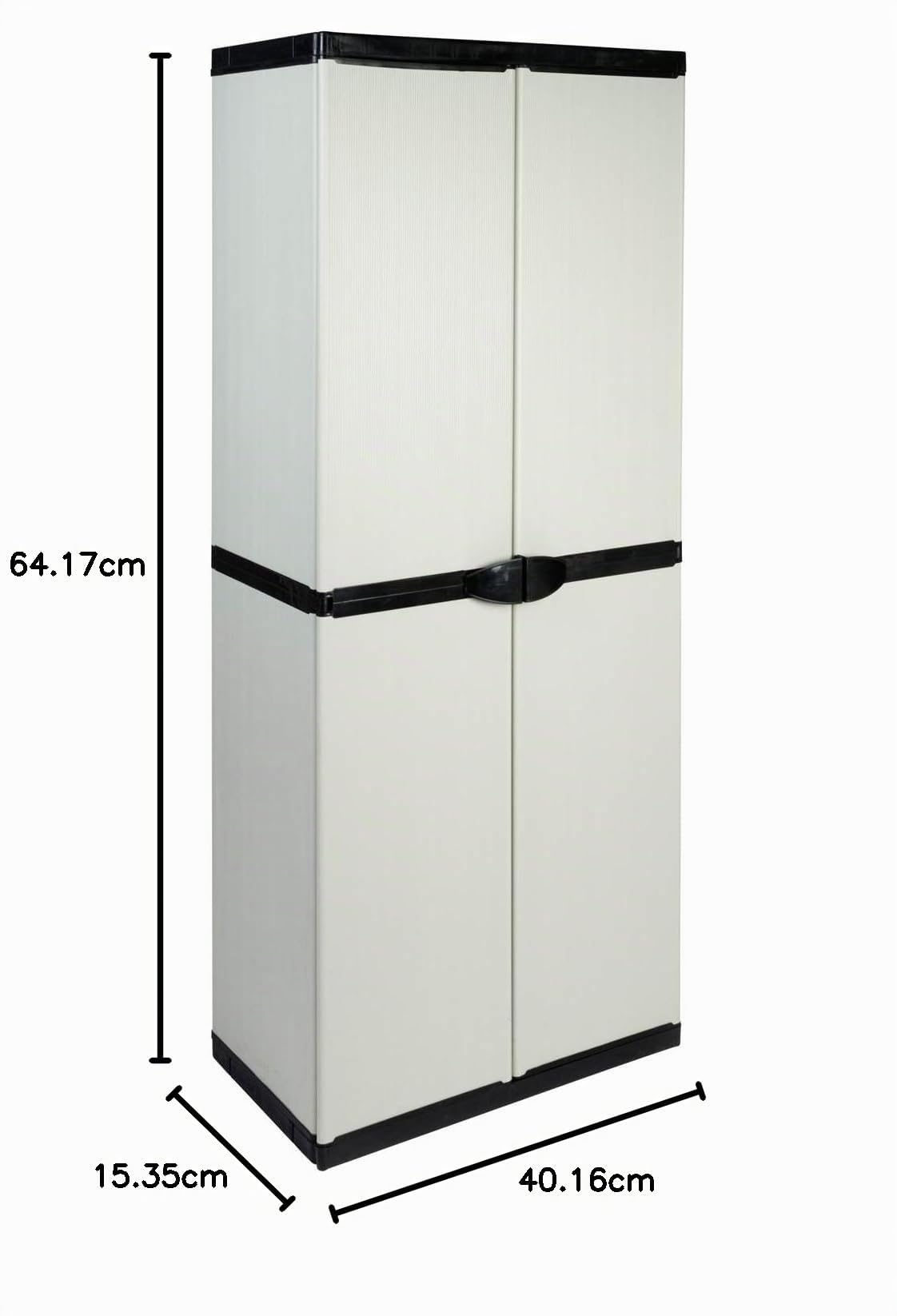 Universel modulable plastique Armoire avec 3 Portes, vestiaire/sans compartiment et sols. Solide réglable en hauteur, en gris. Dimensions : 102 x 39,5 x 168 cm.