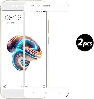 [2-Unidades] EUGO Xiaomi Mi A1 Protector de Pantalla, Alta Definicion No hay Burbujas Vidrio Templado HD Film Protector de Pantalla Screen Protector Cobertura Completa Blanco