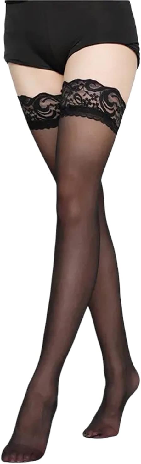 Women & Girls 1 Pair Nylon Transparent Thigh High Stockings/Tights-STK81