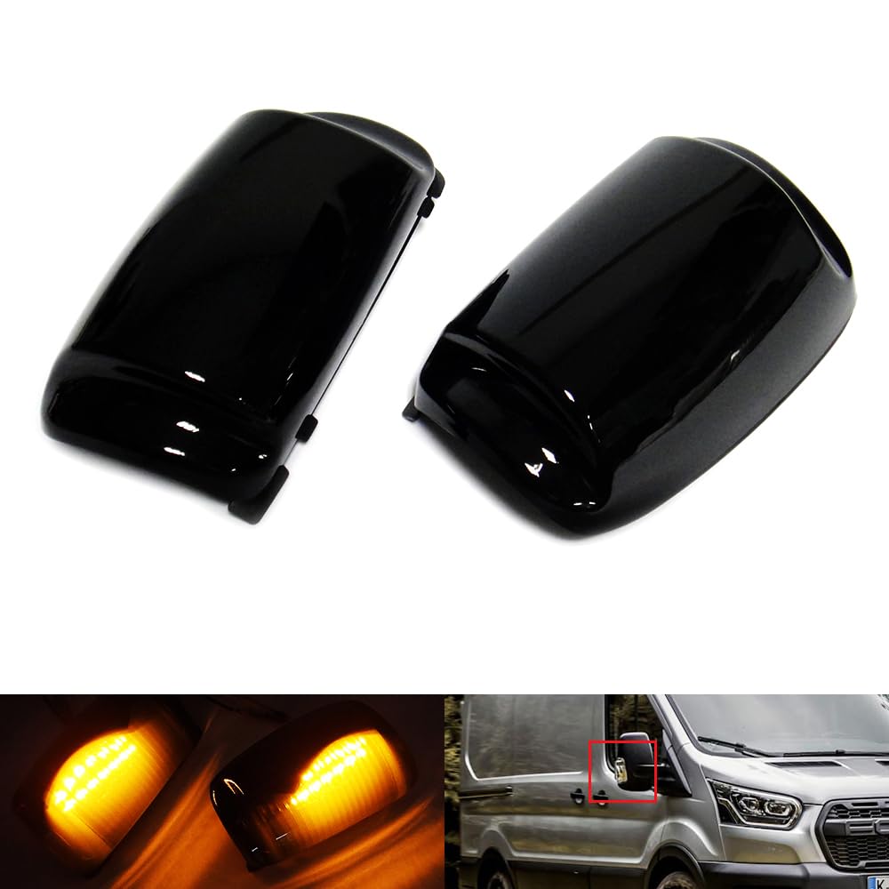 Amazon.com: RZGMTSPT 2x Black Smoked Lens LED Side Mirror