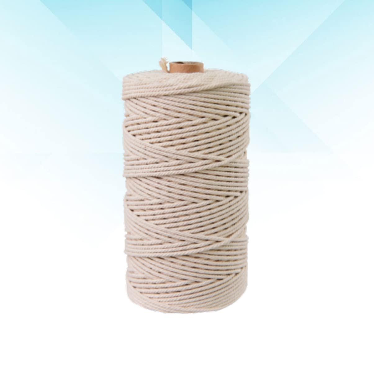 Cuerda de Algodón Natural Beige de 100m para Manualidades DIY | Cordón Retorcido para Tapicería y Punto, Fácil de Cortar, Apto para Pared y Encordado