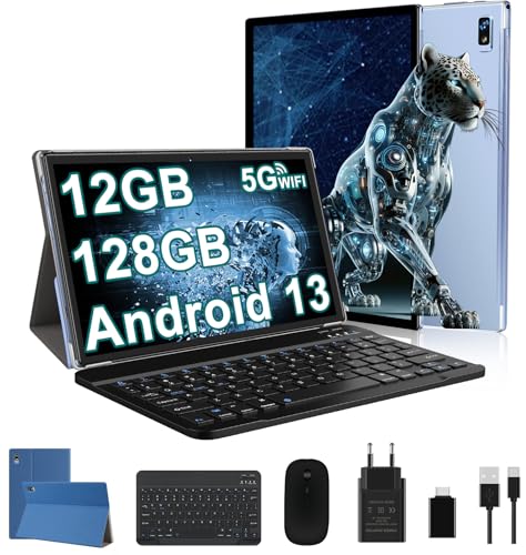 fezawio Tabla 10 Pulgadas, Tableta Android 13, Octa-Core 2.0 GHz, 12GB RAM + 128GB ROM (TF 1tb), 5G...