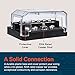 True Mods 12-Way Modular Ground Terminal Block [Expand with Up to 12 Fuses] [Protective Cover] [Copper Bus Bar] Negative Power Distribution Busbar for Truck Marine Boat Automotive Motorcycle UTV ATV