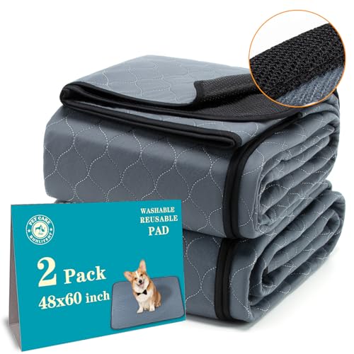 Image of Bunlitent Washable Pee Pads for Dogs 48x60, 2 Pack, Extra Large Reusable Puppy Pads, Dog Training Pads with Quick Dry, Large Anti-Slip Dog Pee Pads, Whelping Pads, Potty Pad