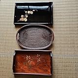 お盆3点黒51cm×31cm 網楕円48cm×32cm 木目45cm×27cm