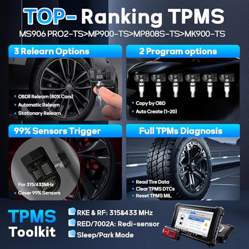 Autel MaxiSYS MS906 PRO2-TS Scanner: 2026 MS906Pro2-TS Up of MS906Pro-TS MK900TS MP900BT Kit MS908S MS906 PRO,Top TPMS Function& ECU Coding, Bidirectional Tool, 36+ Service, Auto Scan2.0, CAN FD&DoIP - Image 6