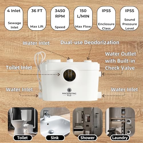 Maceratingflo 750W Macerating Toilet System With 4-Inlet thumb #2