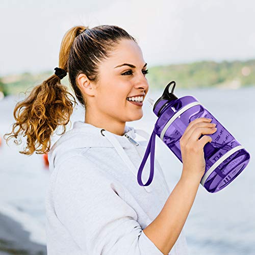 image for NatureWorks HydroMATE Gallon Motivational Water Bottle with Time Marke