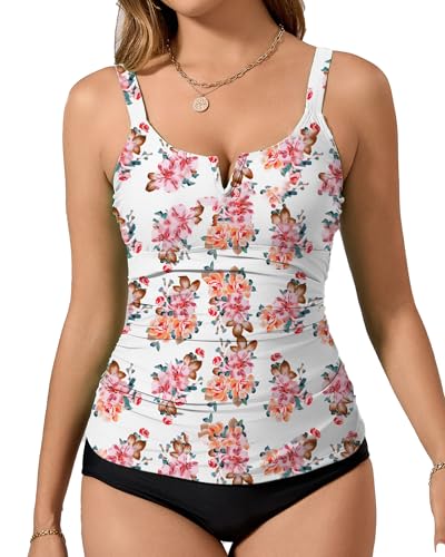 Image of Tankini Tops for Women Swimwear Top Only Tummy Control Bathing Suit Top No Bottom (Available in Plus)