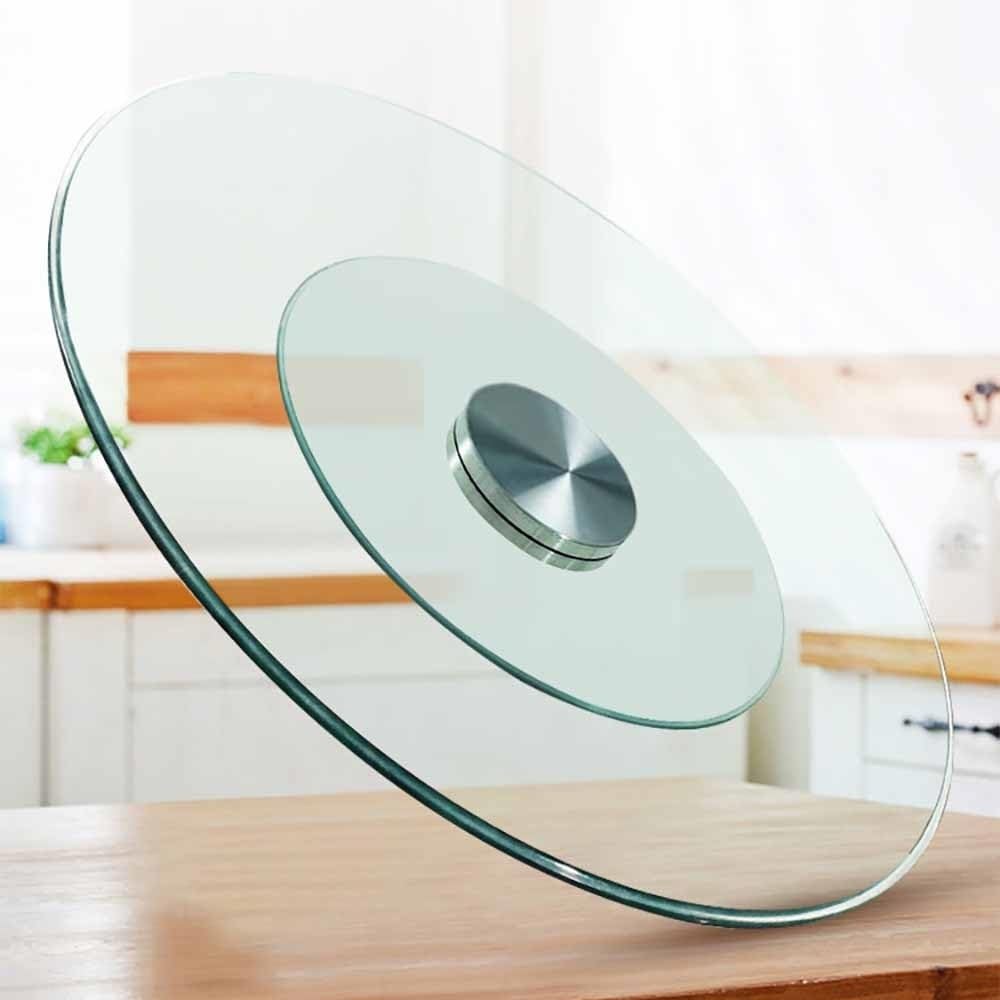 Plateau tournant en verre Lazy Susan transparent de 20 à 39 pouces pour grande table à manger