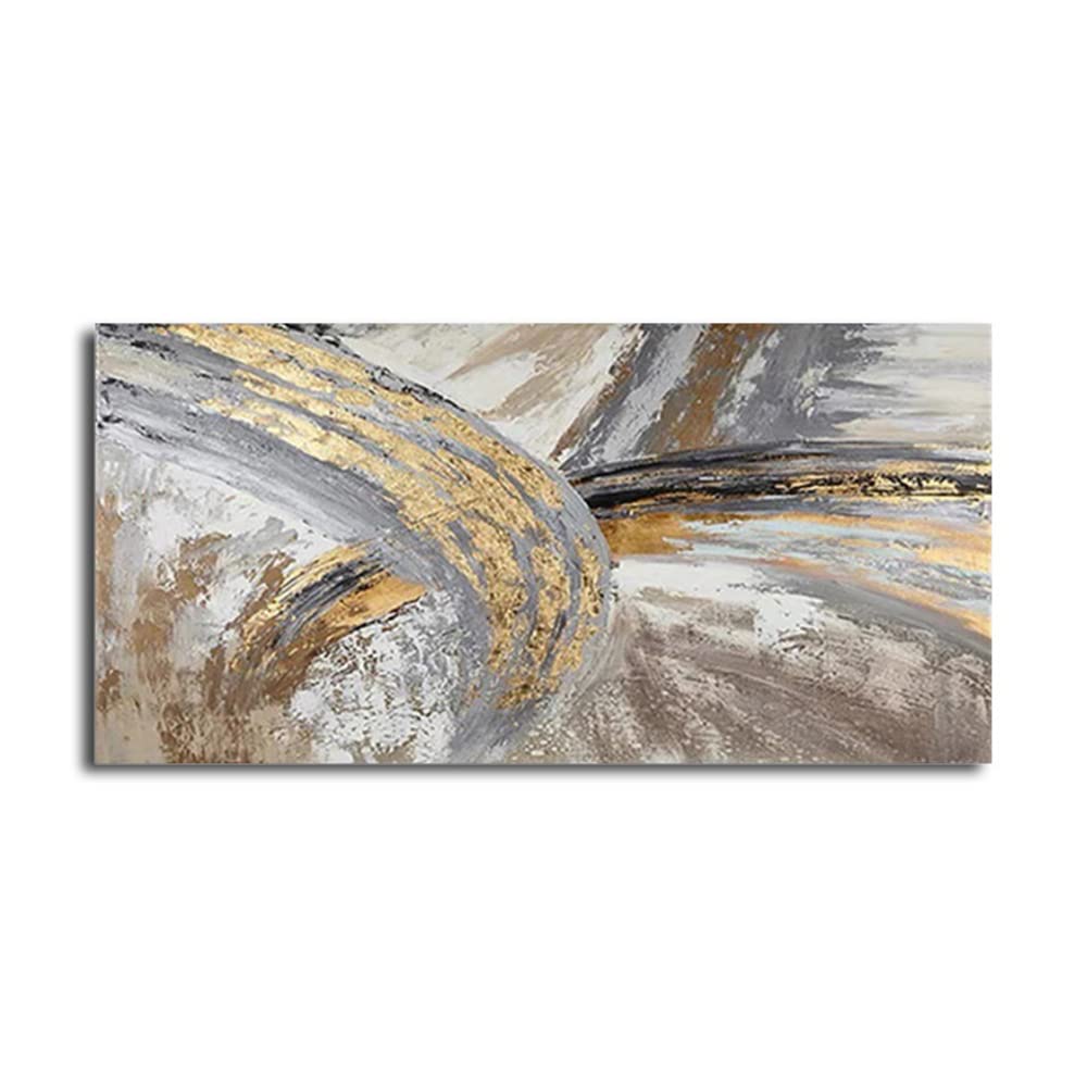 Amazon.co.jp: 完全手描き油絵 金抽象 3D立体 アートパネル 壁掛け絵画