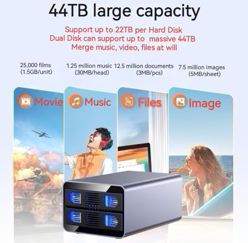 Image of IO Crest 2 Bay Tool Less Tray Hot Swappabe 2.5 inch 3.5 inch SATA Non Raid External USB 3.0 Enclosure SY-ENC50124