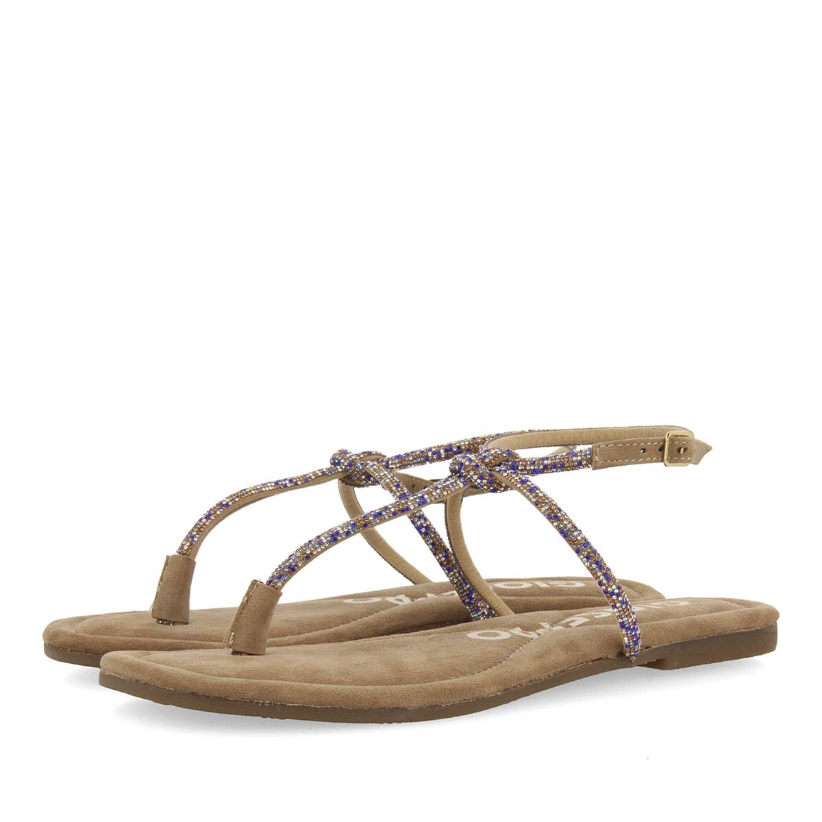 GIOSEPPO SEFFNER, Women's Flat Sandals, Taupe, 38 EU, Taupe, 6 UK