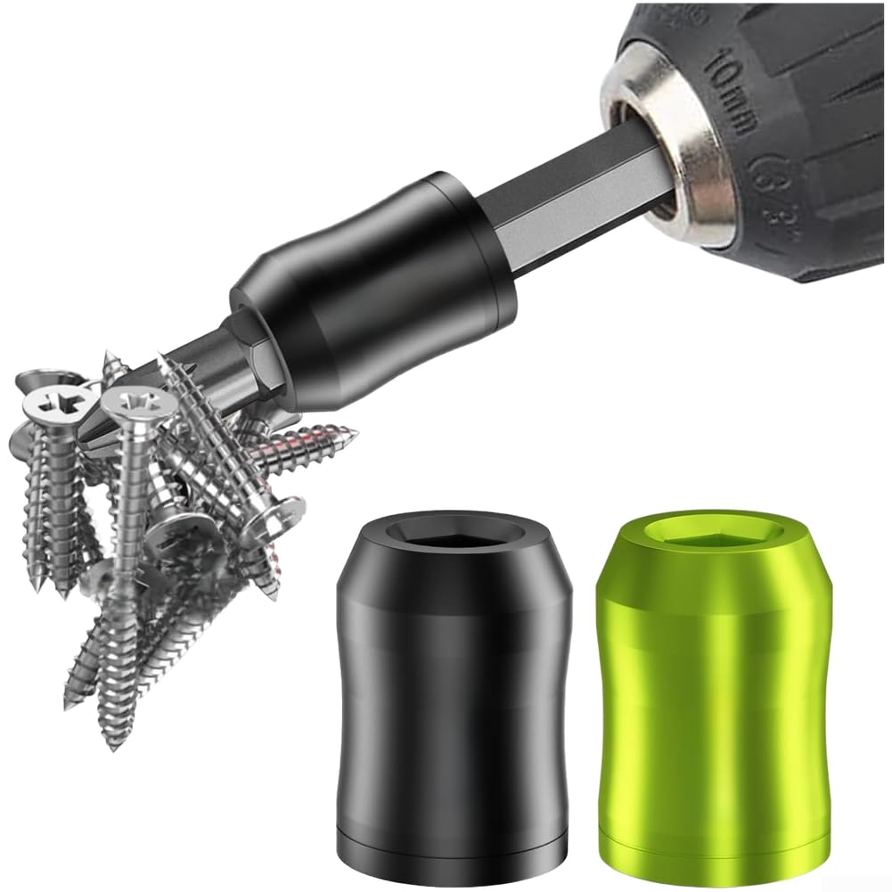 Magnetizer Demagnetizer Tool Aluminum Alloy Hex Shaft 6.35mm with Dual Magnets for Screwdriver Bits Drill Quick Magnetizing Green(A)