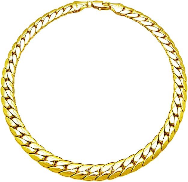 BA UNIQUE FASHION Gold Electroplated Anklet for Women, 9-12 Inch Sizes, Figaro, Cuban, Mariner, Herringbone Design - Made in Korea