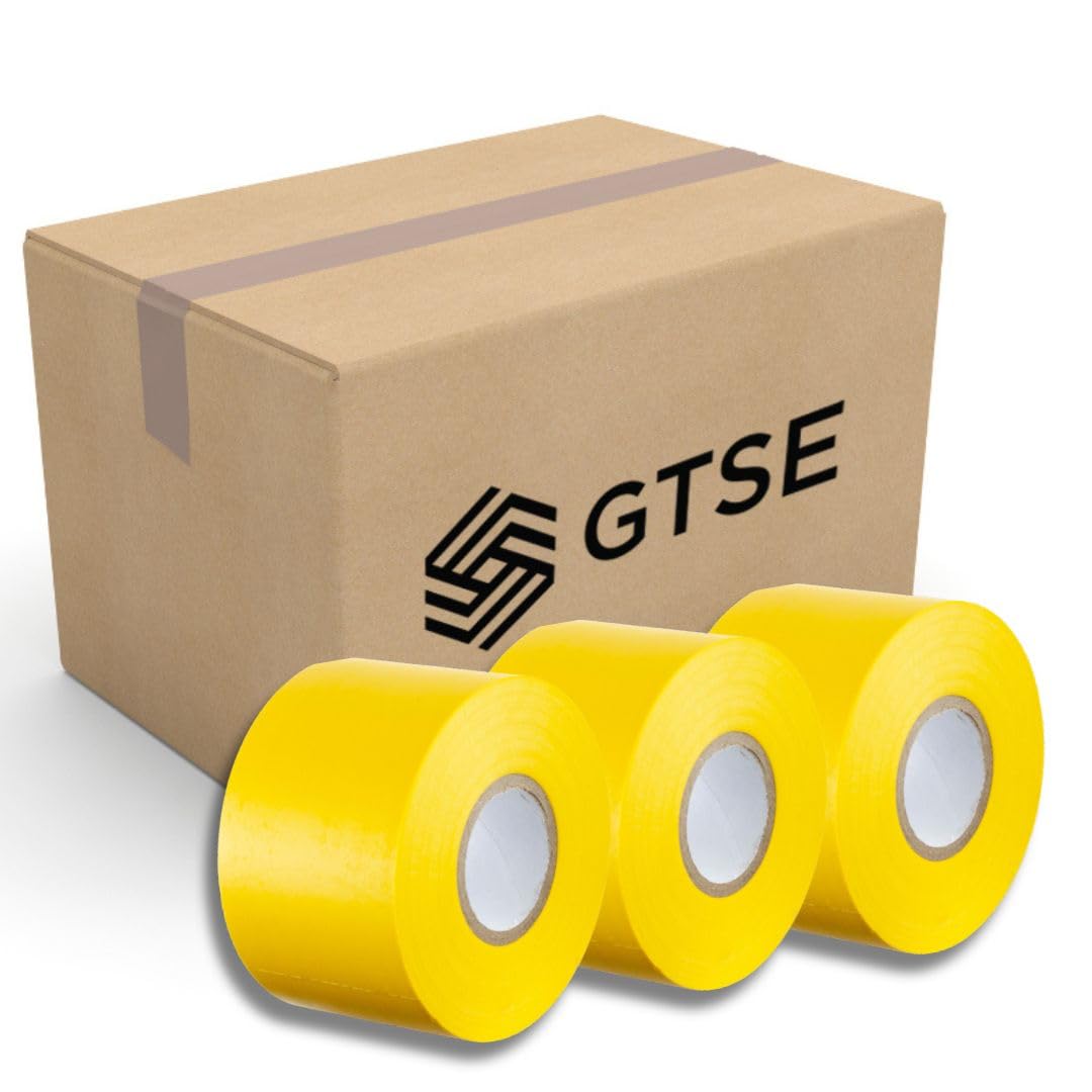 Gocableties Yellow Wide Electrical Tape, 50mm x 33m, 2" Strong Self-Adhesive PVC Insulation Tape for Insulating, Repairing and Protecting Electrical Wires, 75 Rolls