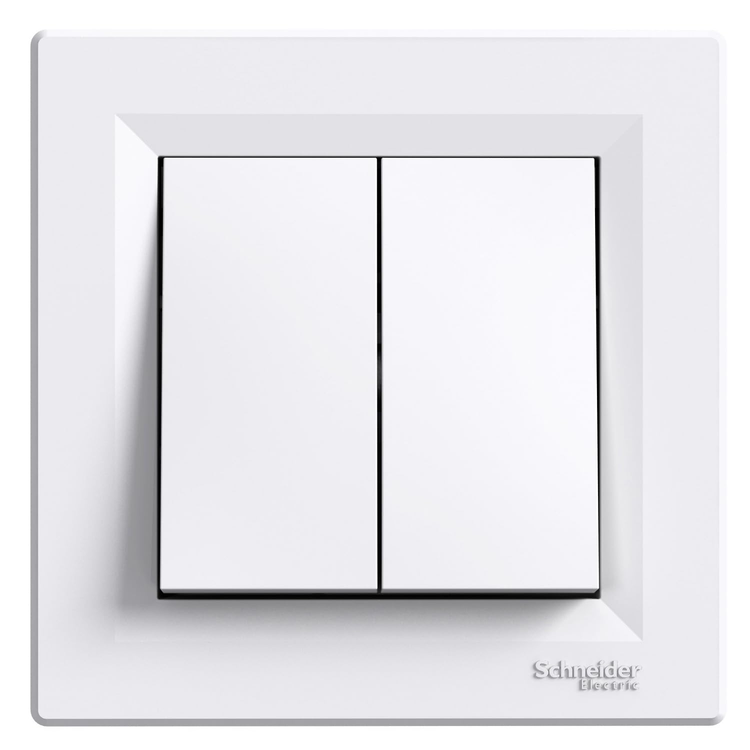 Conmutador doble 10AX 250V color blanco interruptor de pared empotrable incluye marco y mecanismo instalación eléctrica