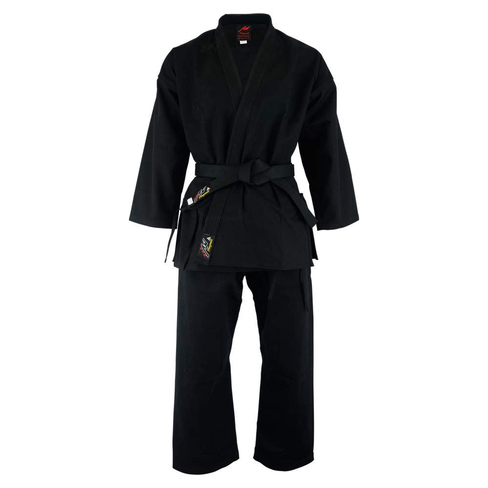 Playwell Karate White Heavyweight Black 14oz Uniform - 5/180cm