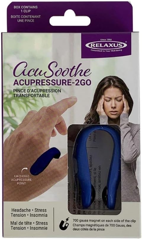 Relaxus Acu Sooth Acupressure 2GO. Tension Relief Wearable – Supporting Acupressure Relaxation, Stress Alleviation, Tension Relief, Headache or Insomnia. Anywhere, Anytime.