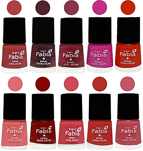 Image of ALL IN ONE (PACK OF 10), Long Lasting Glossy Nail Polish, 6 ml Each, All Vibrant Colours,02244