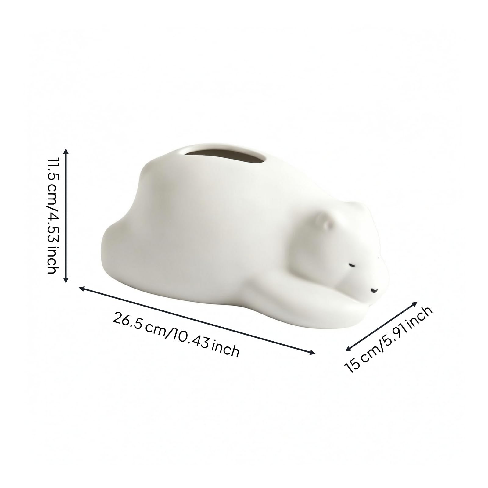 Soporte Pañuelos con Forma Ártico Reclinado Morno Dispensador Cerámica con Figura Ártico Resguardado Polvo para Escritorio