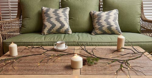 Hairui Twig Mossy Garland Lights 6FT 48 LED Battery Operated with Timer for Christmas Wedding