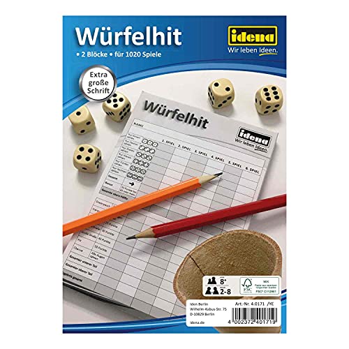 DiceCupFlex Würfelblock A6 - 50 Seiten Spielblock Für Würfelspiele