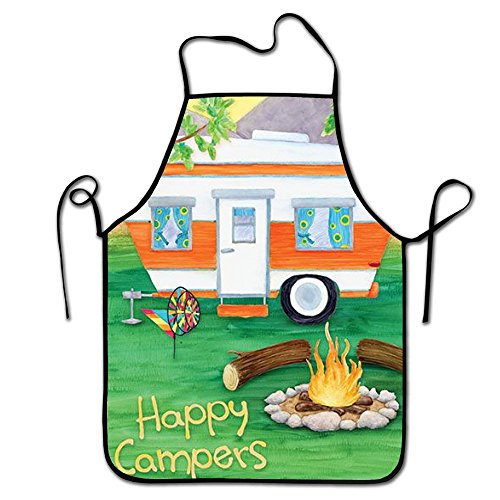 RESULT LOVE Happy Campers Gardening Apron Serving Apron Durable Adjustable Easy Care Aprons
