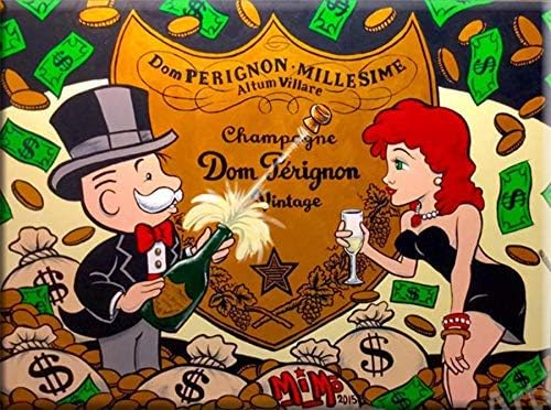 lzsart HD Printed Oil Paintings Home Wall Decor Art on Canvas Alec Monopoly Dom Perignon Celebration 1size#008 (Unframed,12x16inch)